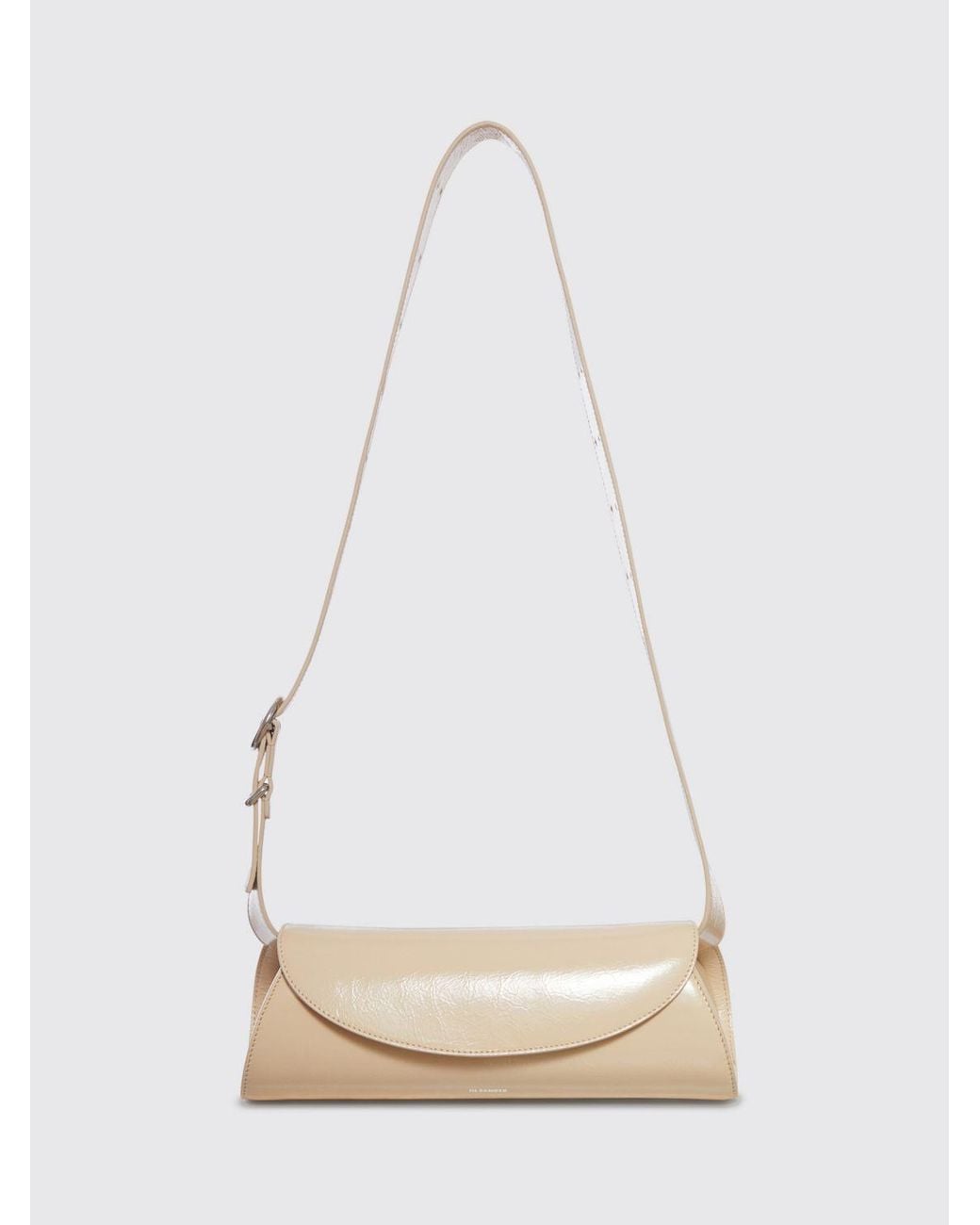 Jil Sander White Cannolo Leather Bag