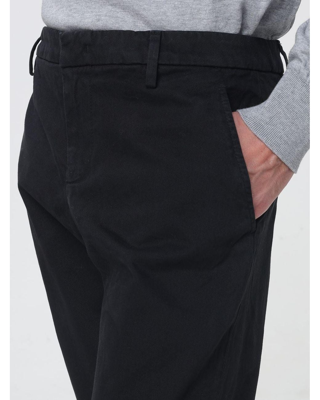 Dondup Blue Virgin Wool Straight-Leg Joggers With Elasticated Waist for men