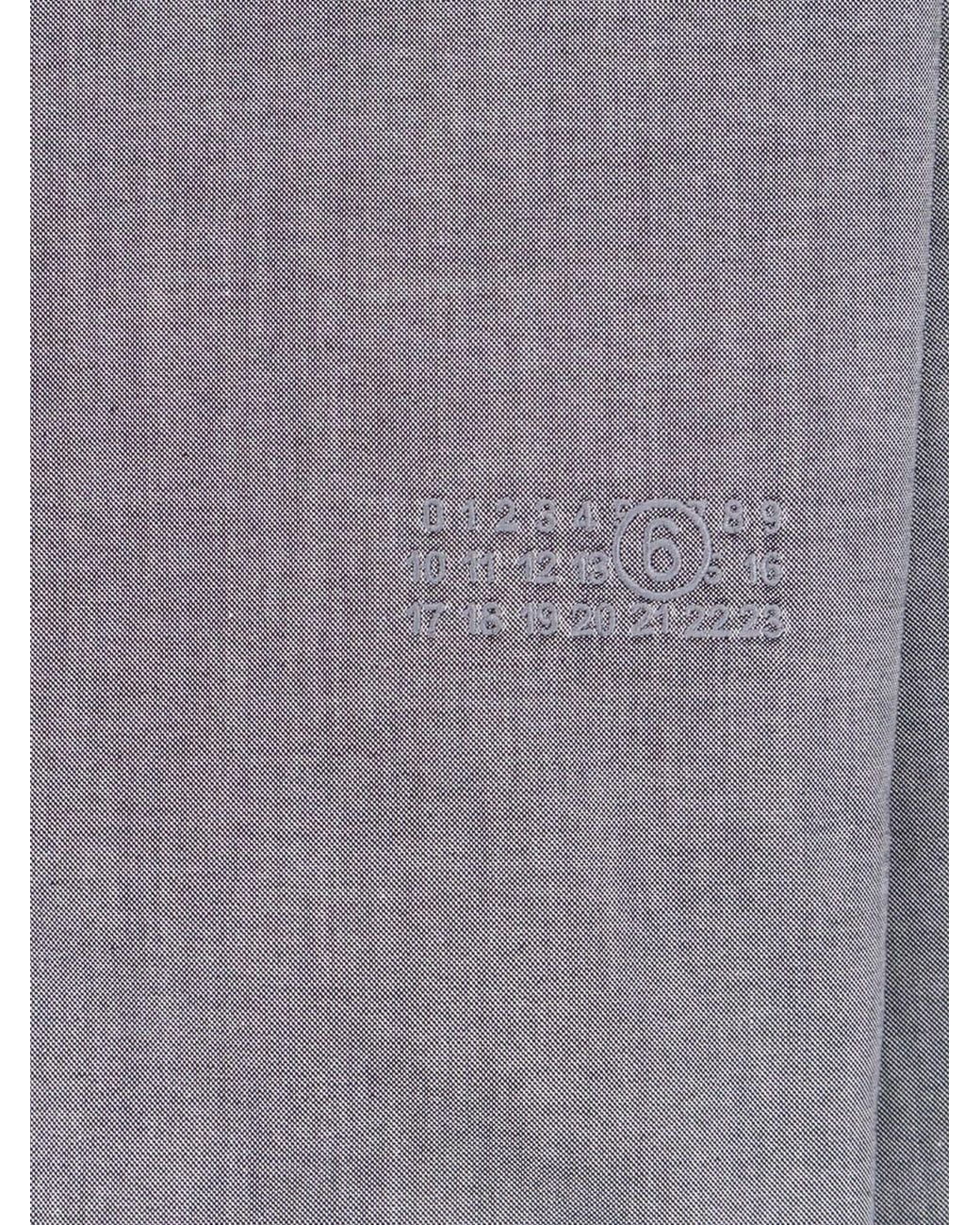 MM6 by Maison Margiela Gray Long-Sleeved Cotton Shirt With Numeric Logo for men