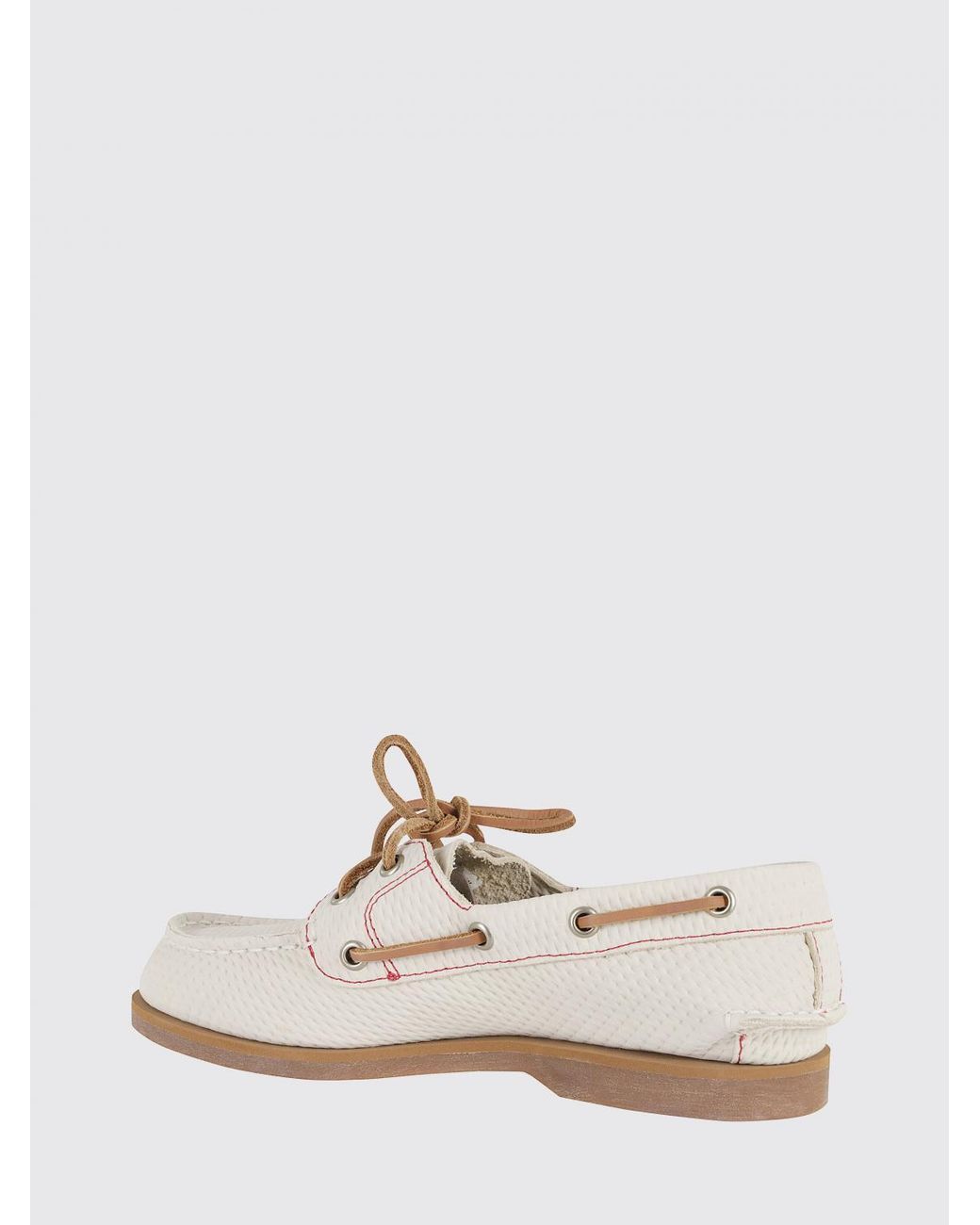 Timberland White Classic Boat Embossed Leather Loafers