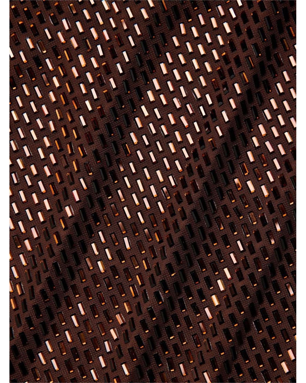 Self-Portrait Brown Rhinestone-Embellished Halterneck Long Evening Gown