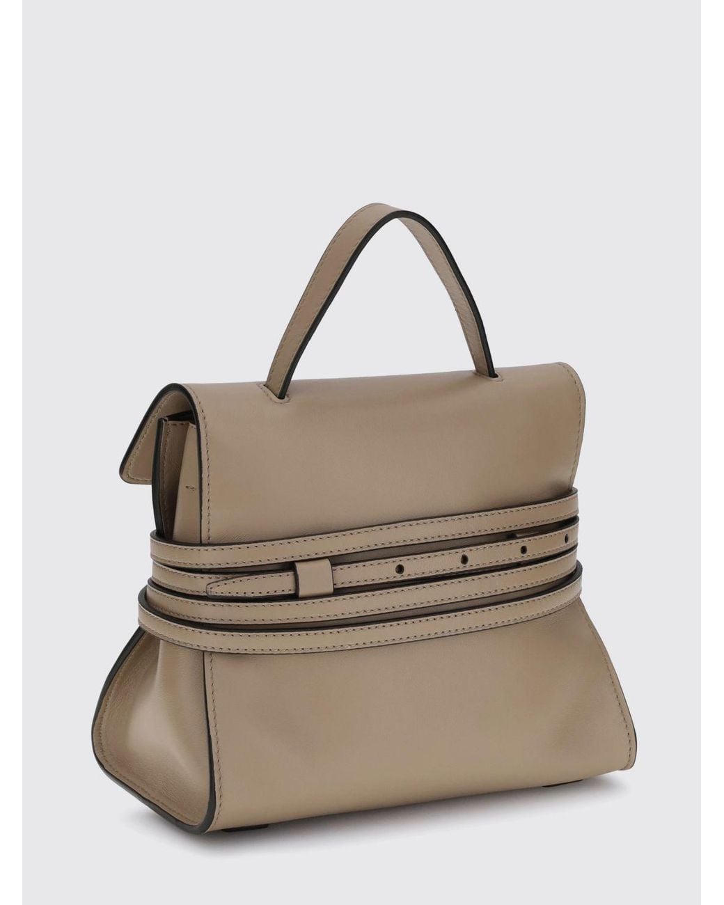 Moschino Couture Natural Tie Me Leather Mini Handbag With Shoulder Strap