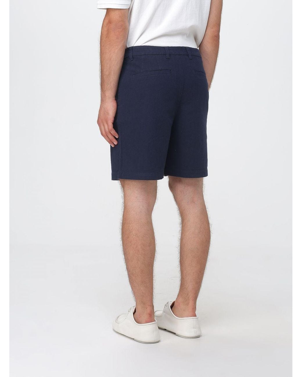 ARMANI EXCHANGE Blue Linen Blend Chino Shorts for men