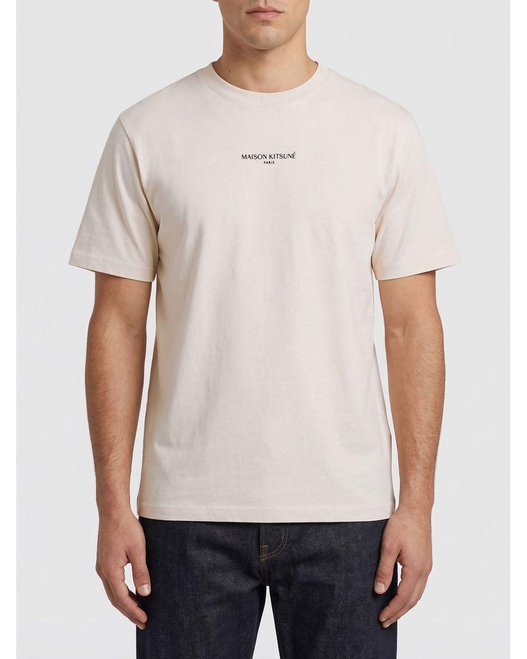 Maison Kitsuné White Maison KitsunÉ Cotton T-Shirt With Mini Logo for men