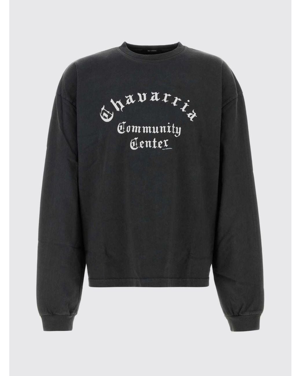 Willy Chavarria Gray Community Center Long-Sleeved T-Shirt With Print And Relaxed Fit for men