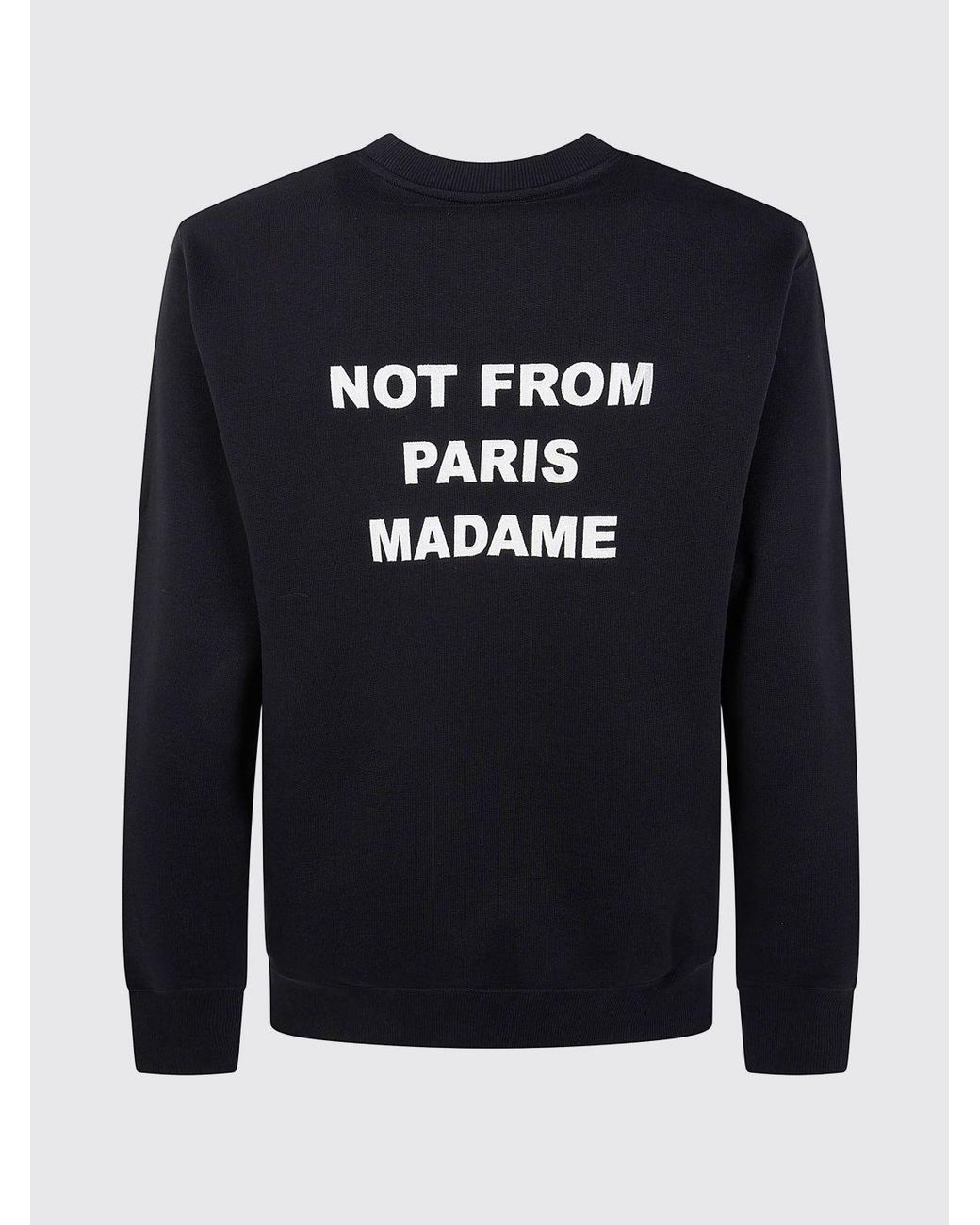 Drole de Monsieur Blue Crewneck Cotton Sweatshirt With Slogan Print for men
