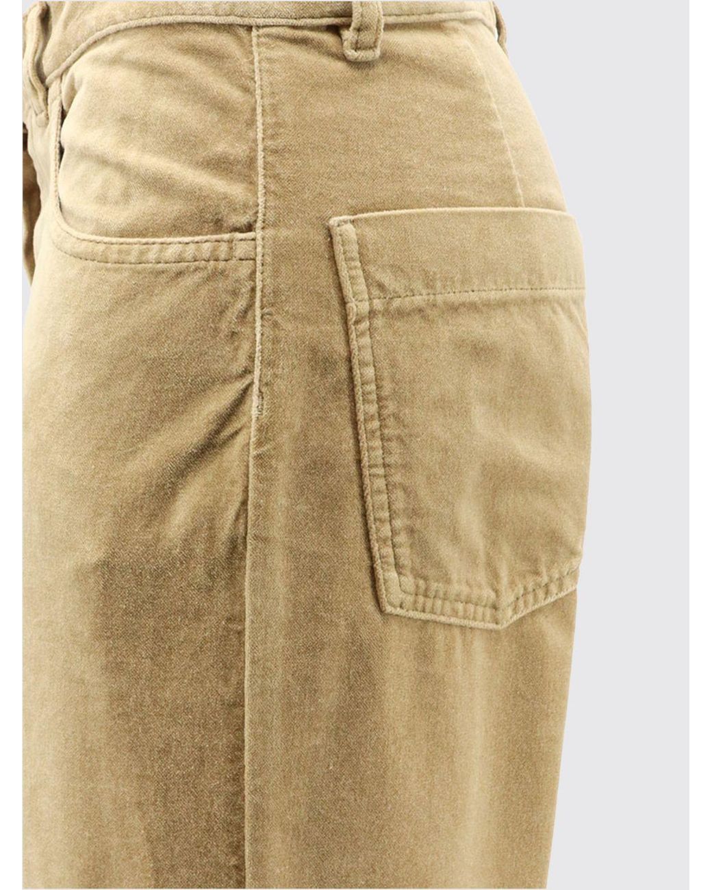 Aspesi Natural High-Waisted Wide-Leg Cotton Corduroy Trousers