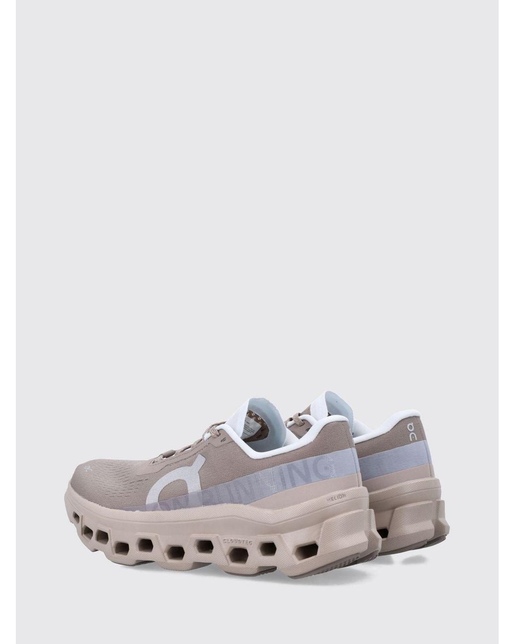 On Shoes White Cloudmonster 1 Lightweight Recycled Technical Fabric Sneakers
