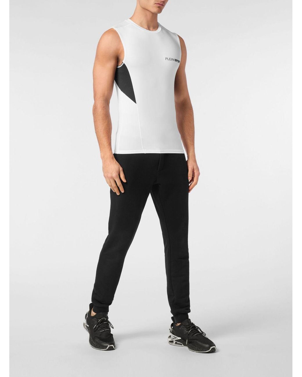 Philipp Plein White Slim Fit Cotton Tank Top With Contrast Logo for men
