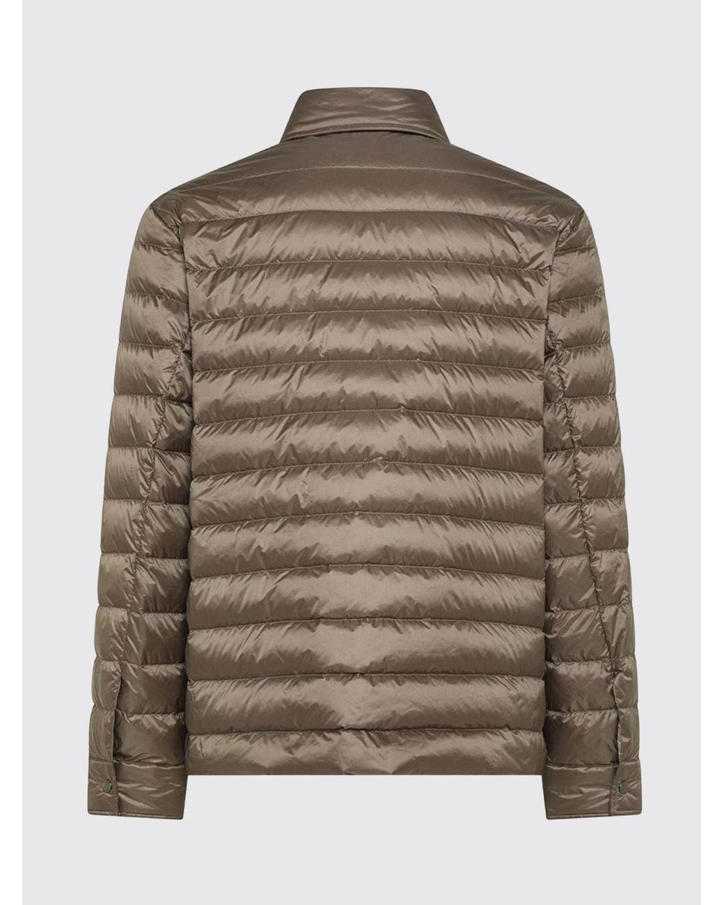 Seventy Brown Quilted Nylon Shirt Jacket With Thermal Padding for men