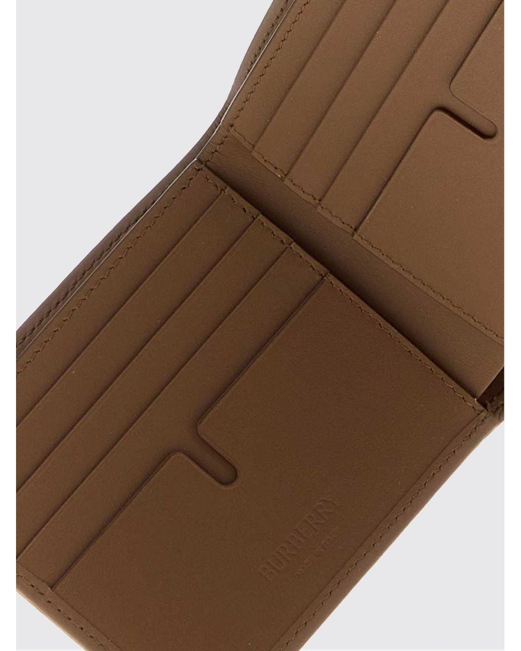 Burberry Natural Vintage Check And Calf Leather Bifold Wallet for men