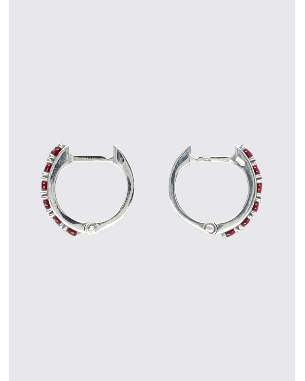 Emanuele Bicocchi Sterling Hoop Earrings With Coloured Zirconia