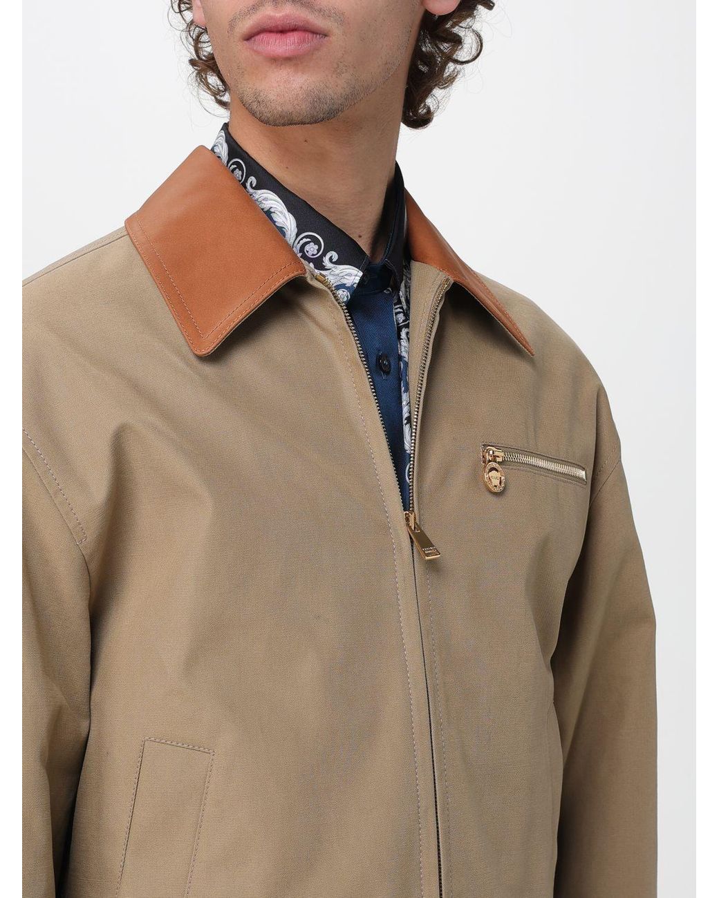 Versace Blue Cotton-Canvas Blouson for men