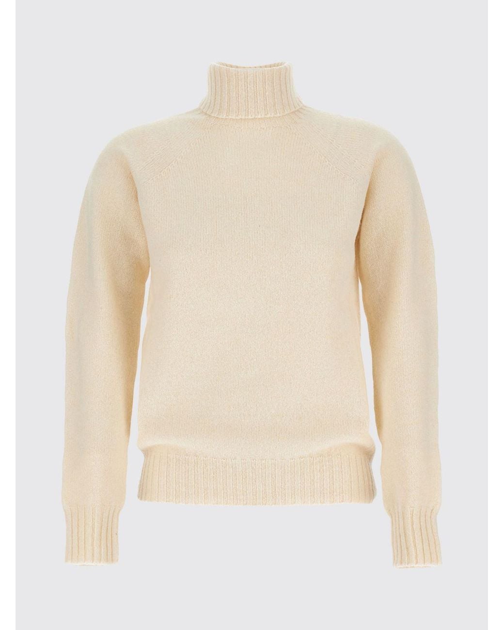Drumohr Natural Lambswool Turtleneck Jumper With Dropped Shoulders