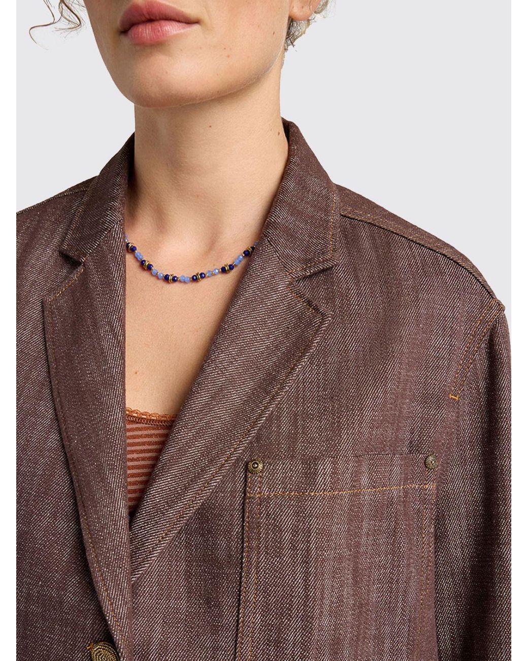 Momoní Brown MomonÌ Single-Breasted Cotton Blazer