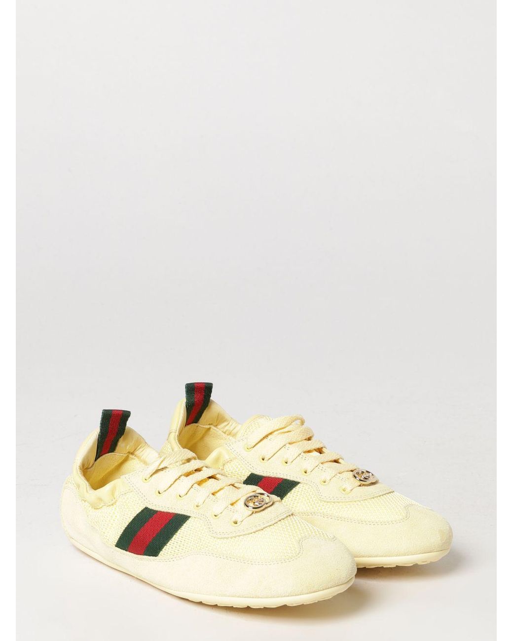 Gucci Natural Shift Low-Top Suede And Mesh Sneakers With Web Stripe