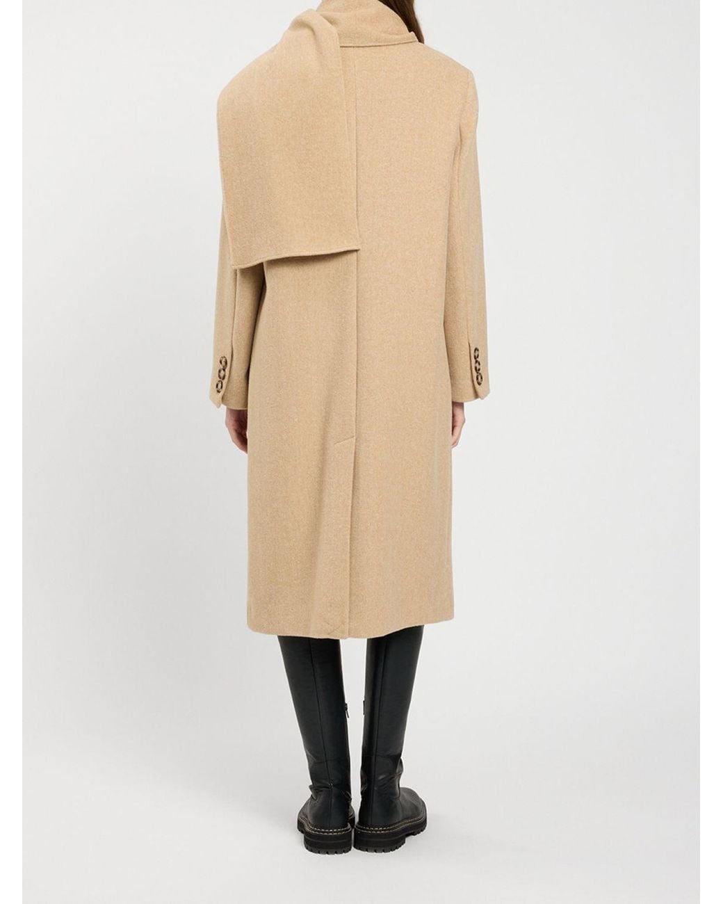 Twinset Natural Relaxed Fit Double-Breasted Long Coat
