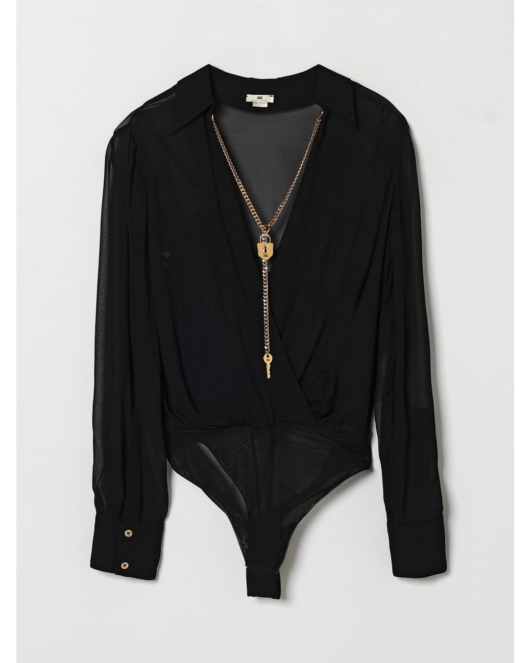 Elisabetta Franchi Black Bodysuit Shirt