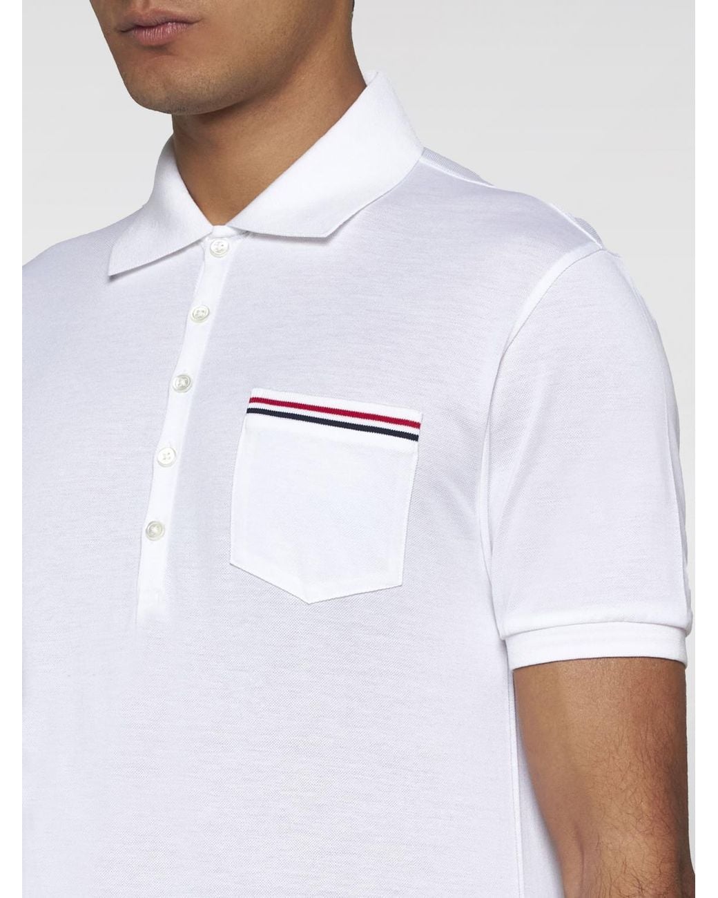 Thom Browne White Polo Shirt for men
