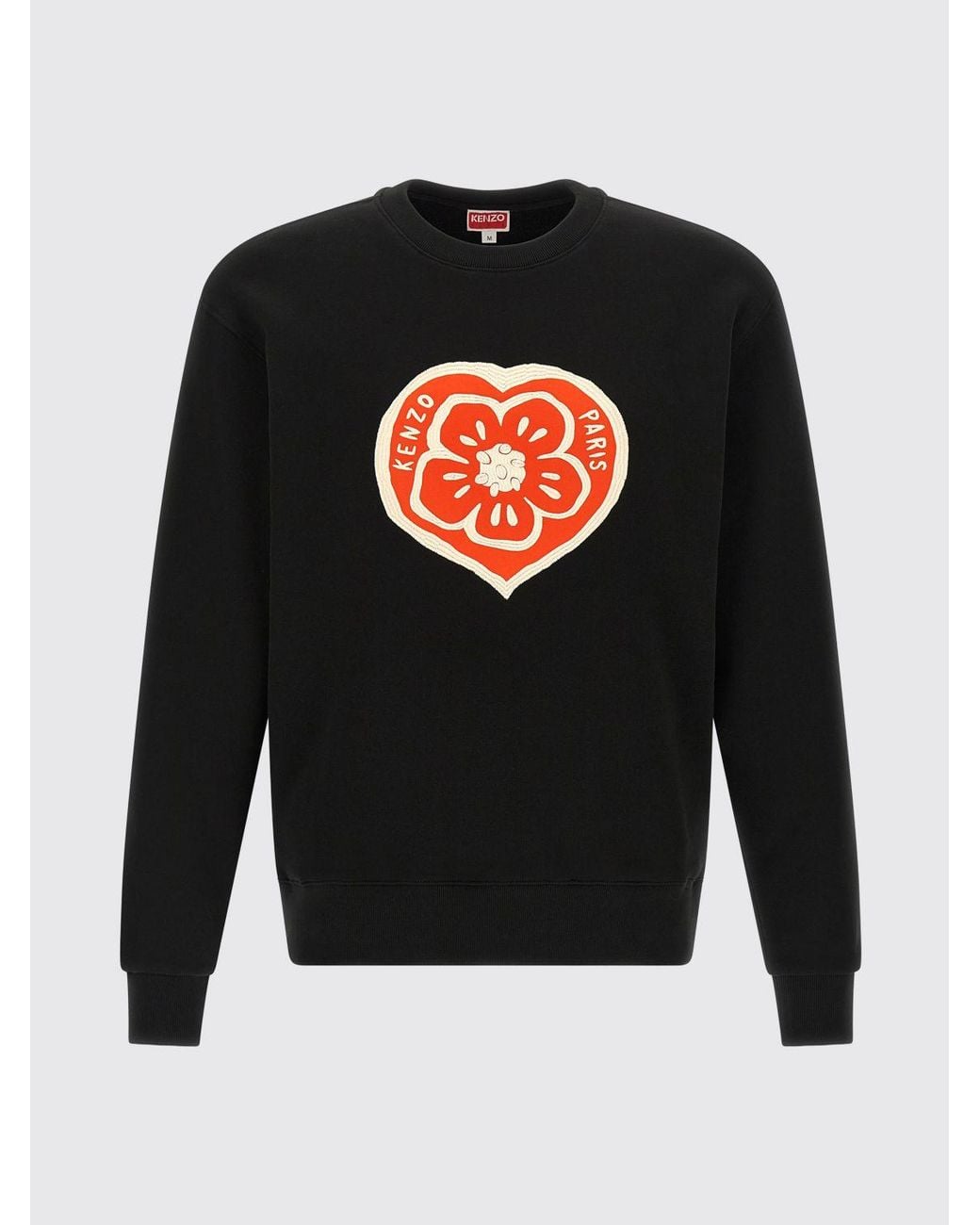 KENZO Black Cotton Crewneck Sweatshirt With Logo for men