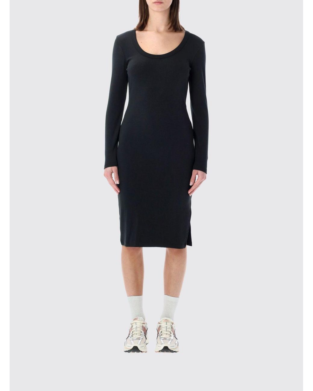 Nike Black Technical Fabric Dress With Logo