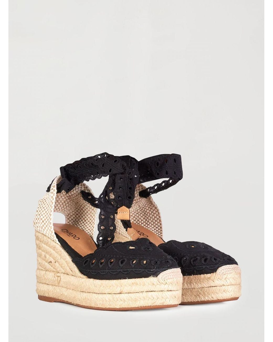 Charo Ruiz Black Wedge Espadrilles Ibiza