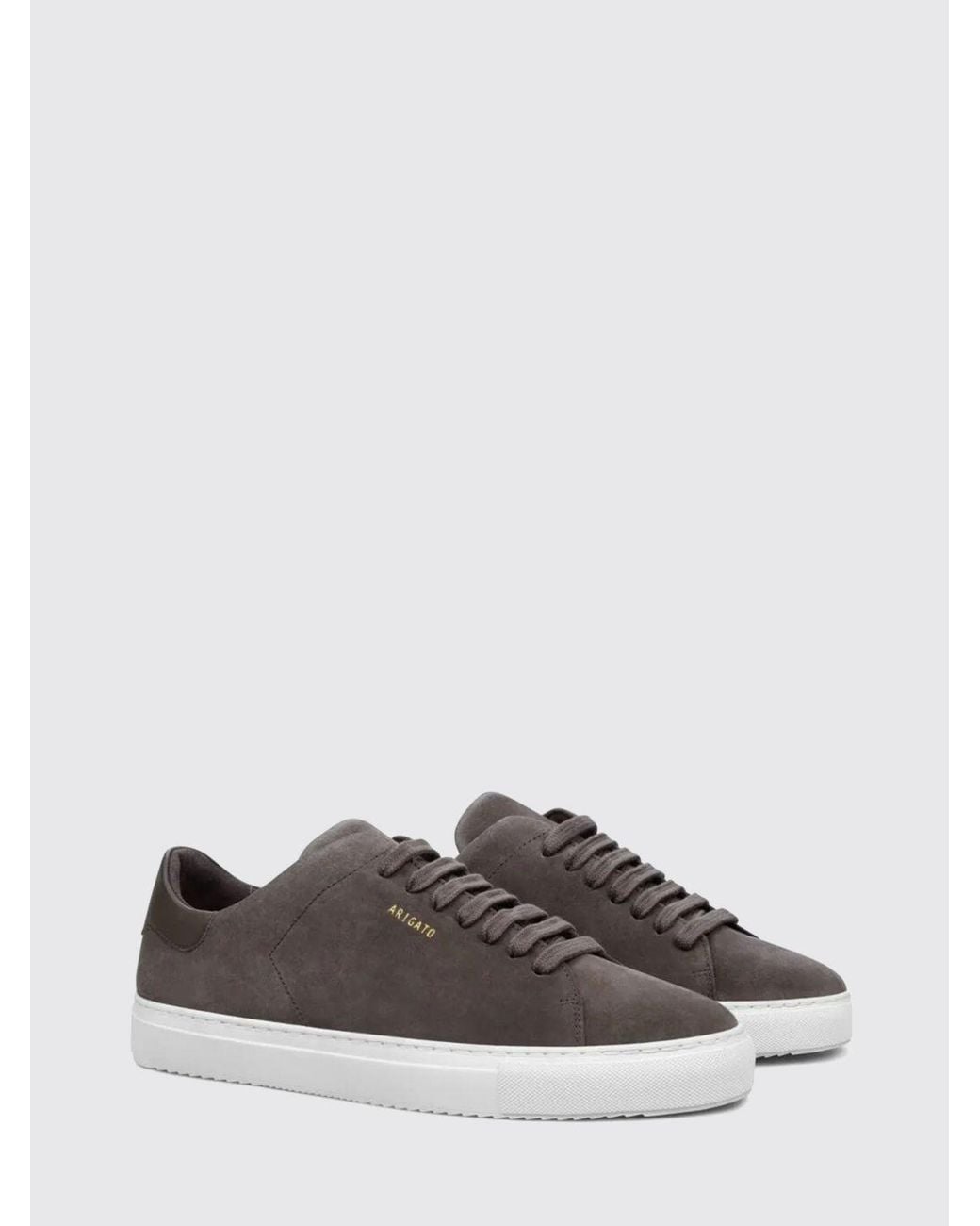Axel Arigato Gray Clean 90 Suede Low-Top Sneakers With Logo for men