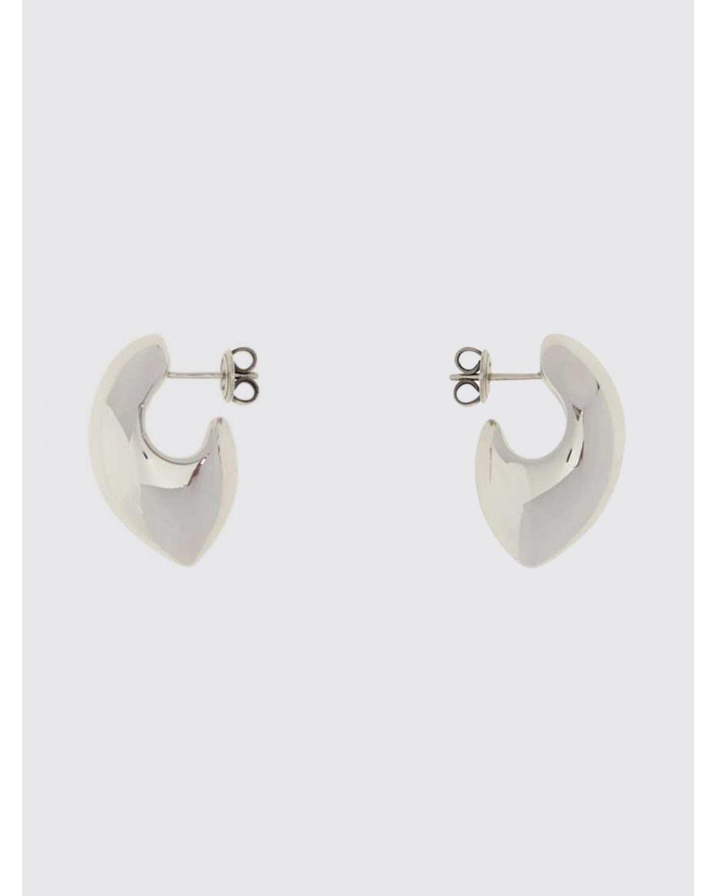 Bottega Veneta Metallic Metal Stud Earrings With Butterfly Closure