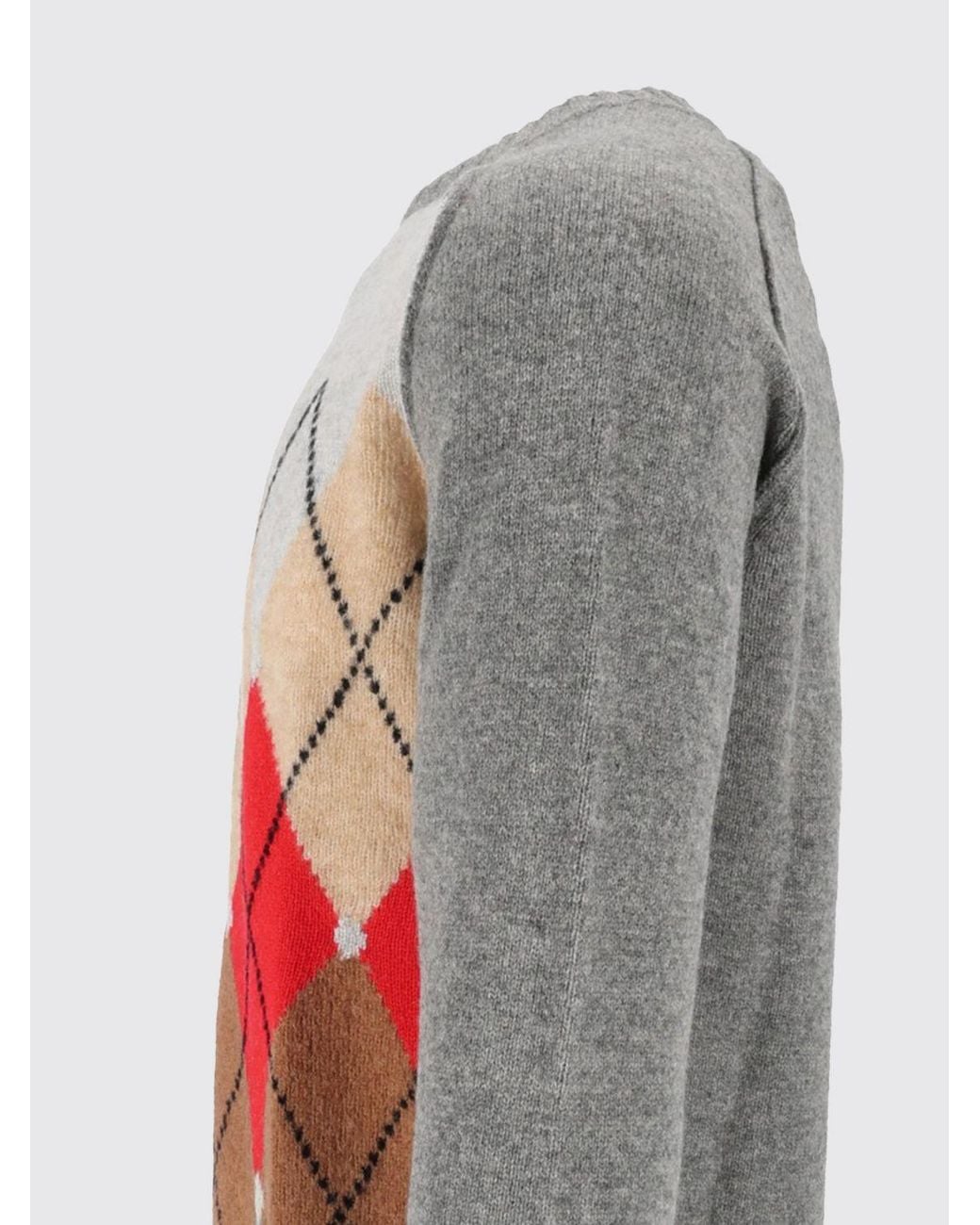 Ballantyne Red Wool Blend Crewneck Jumper With Argyle Diamond Pattern for men