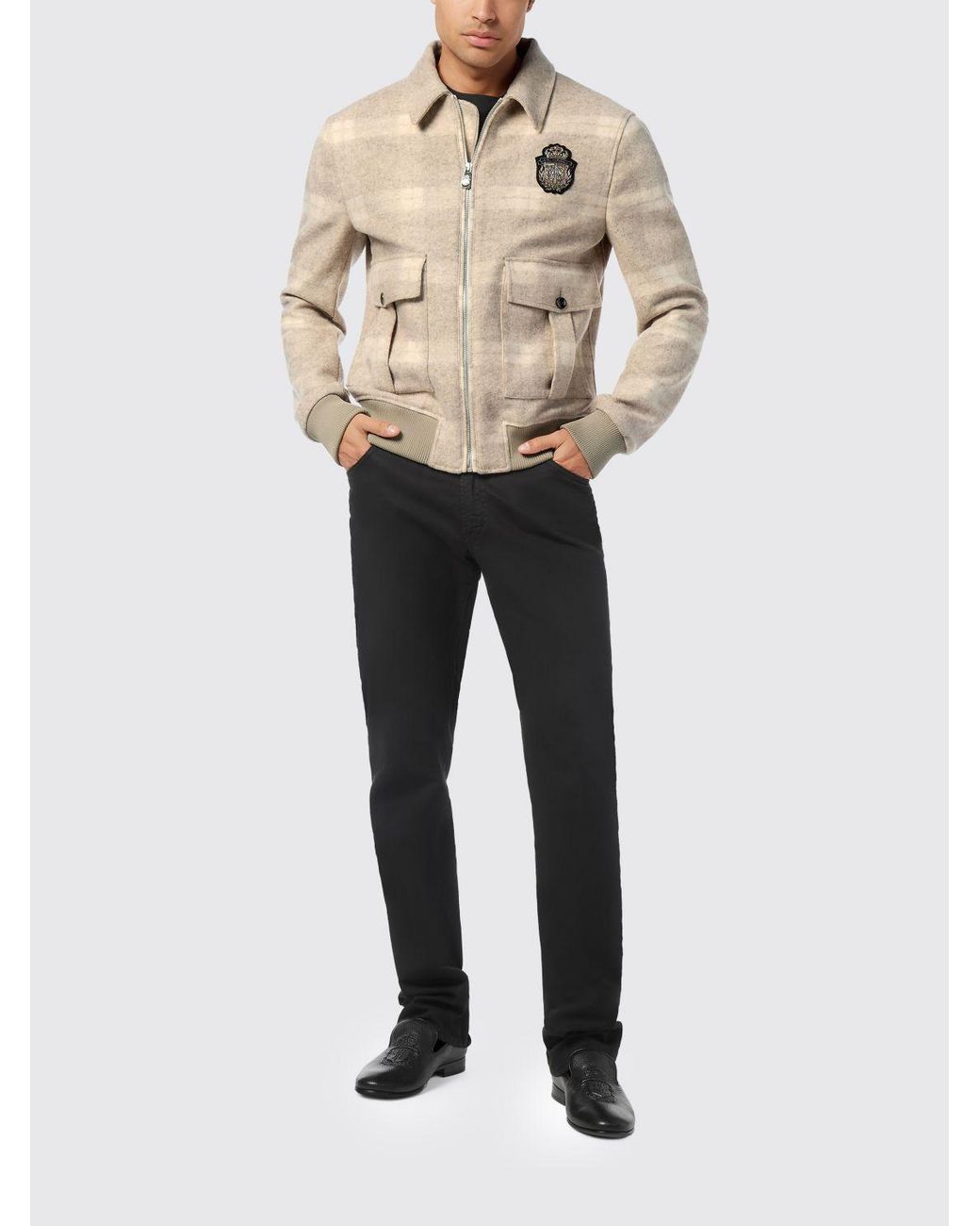 Billionaire Natural Tartan Wool Cloth Jacket for men