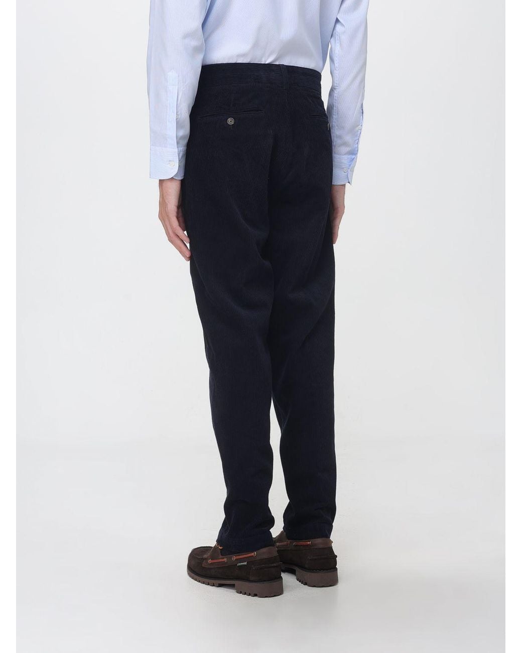Sebago Blue Straight-Fit Cotton Corduroy Trousers for men