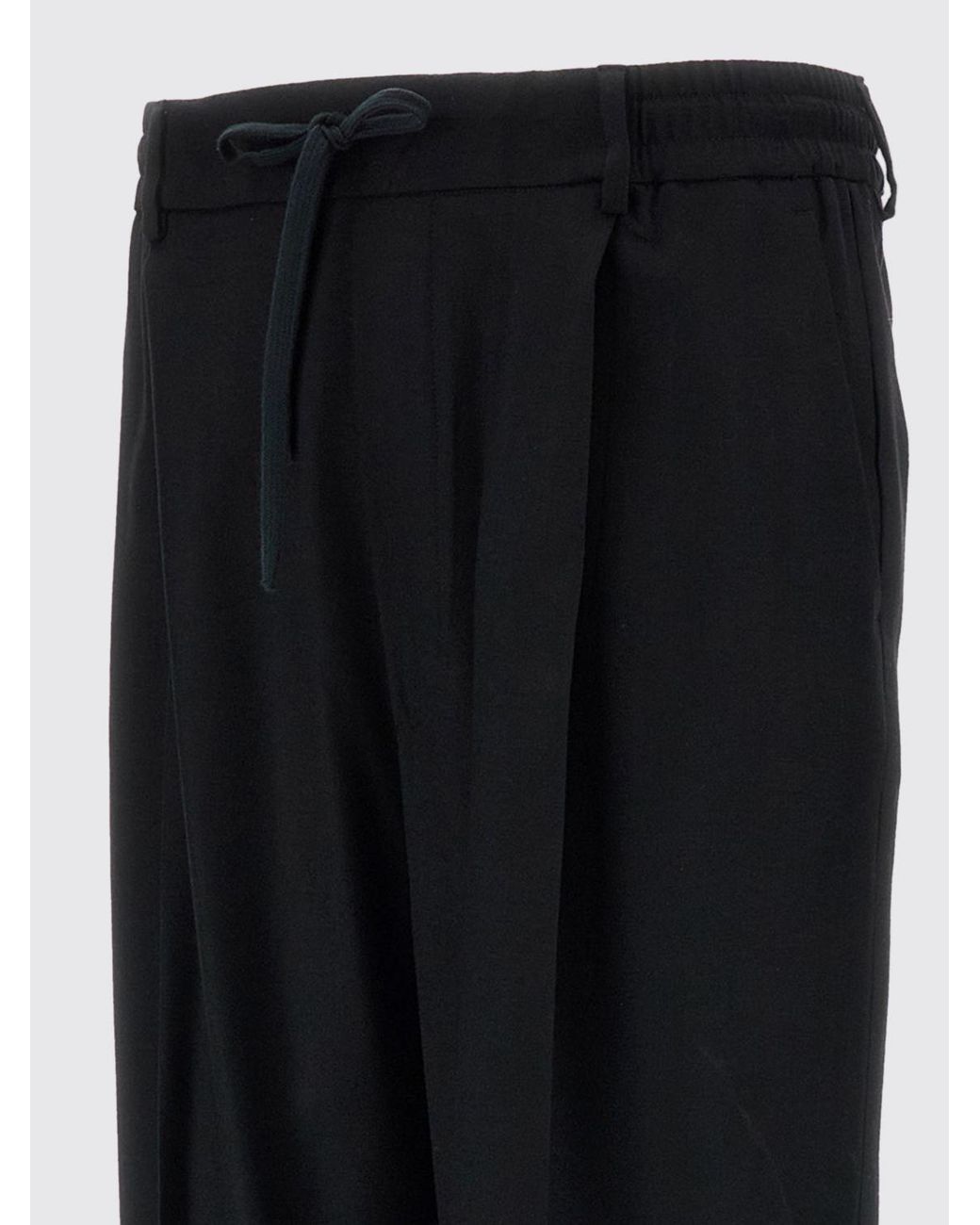 Barena Blue Mado Wide-Leg Virgin Wool Drawstring Trousers for men