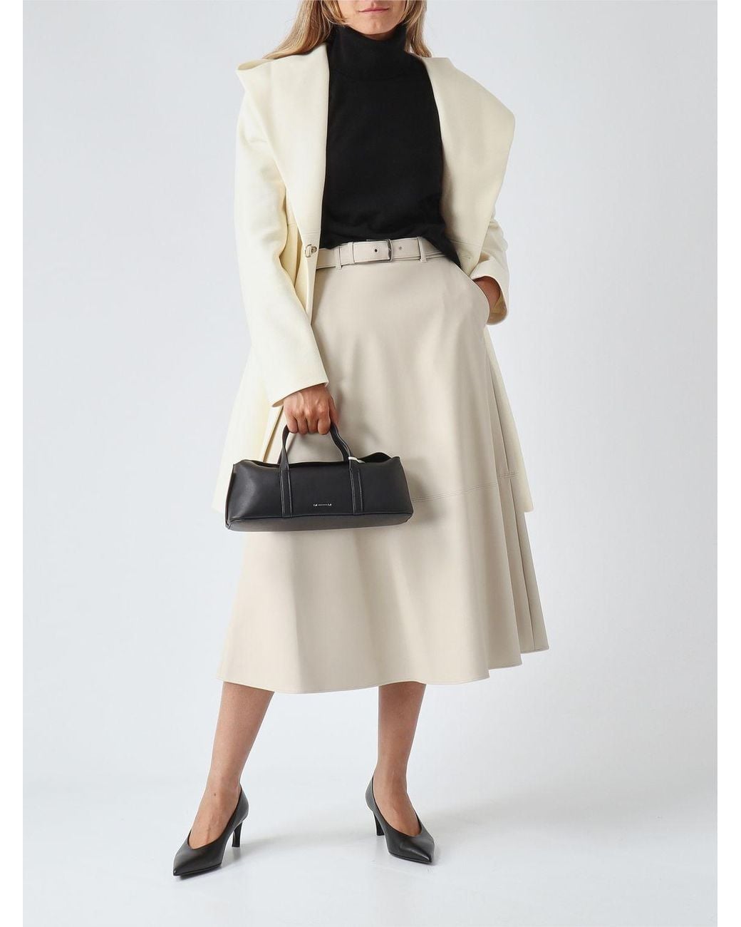 Max Mara Black Relaxed Fit Wool And Cashmere Roll Neck Jumper With Dropped Shoulders