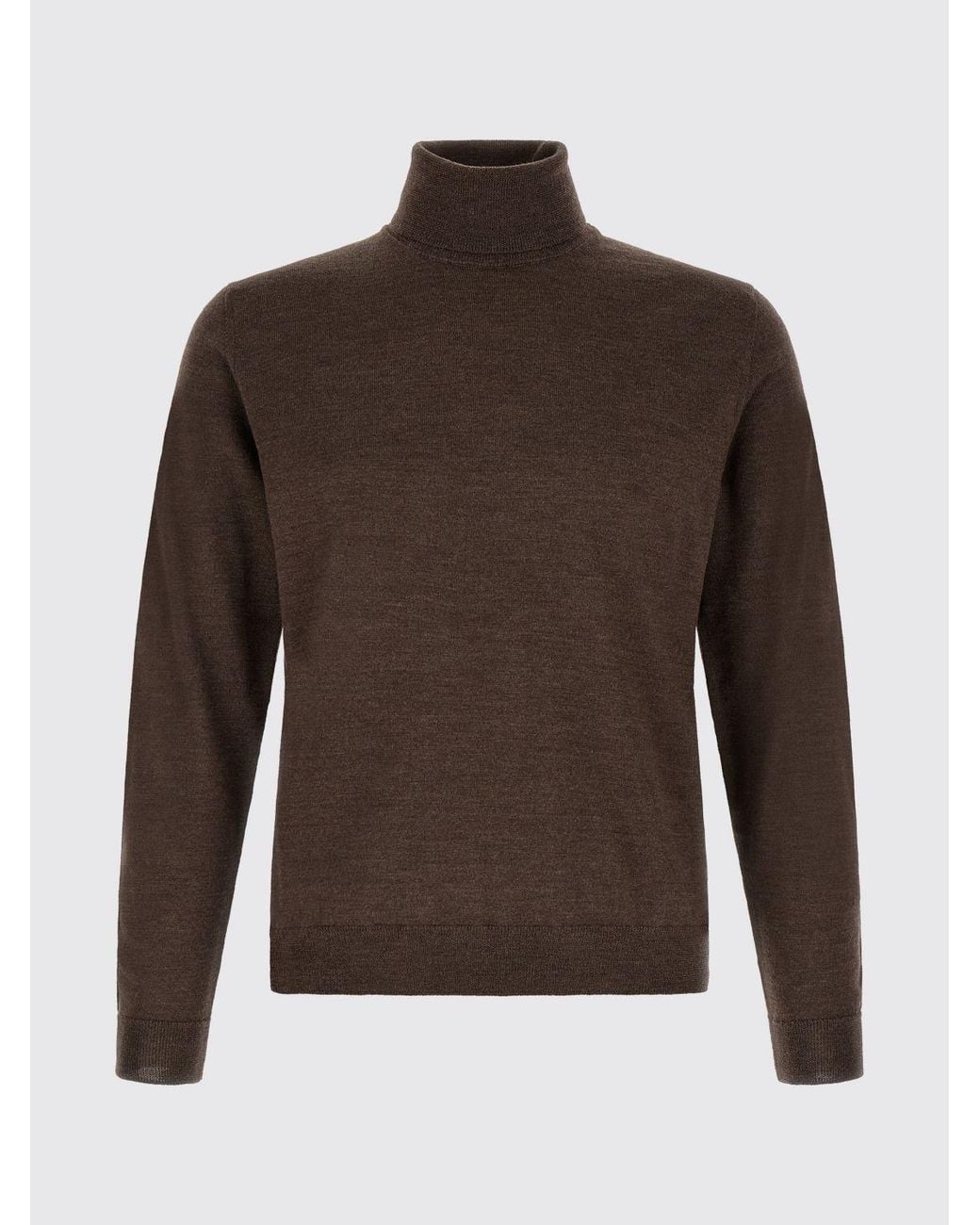 Zanone Brown Long-Sleeved Turtleneck Jumper for men