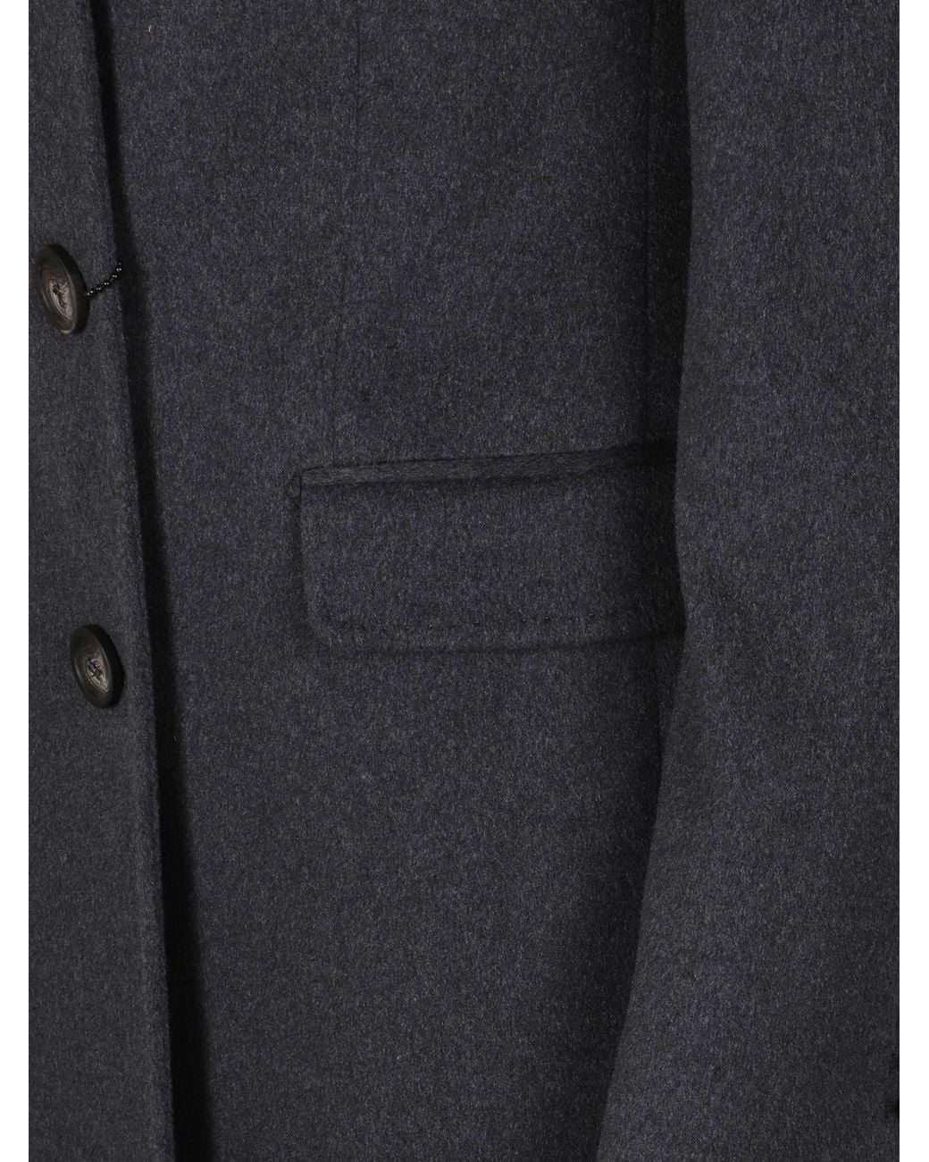 Tagliatore Blue Long Single-Breasted Virgin Wool And Cashmere Coat With A Slim Fit