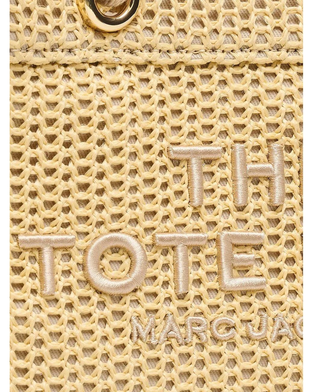 Marc Jacobs Metallic The Large Tote Bag With Crochet Weave And Embroidered Logo
