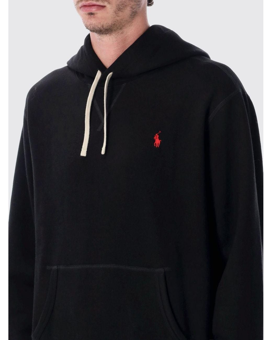 Polo Ralph Lauren Blue Cotton Hoodie With Iconic Embroidered Pony Logo for men