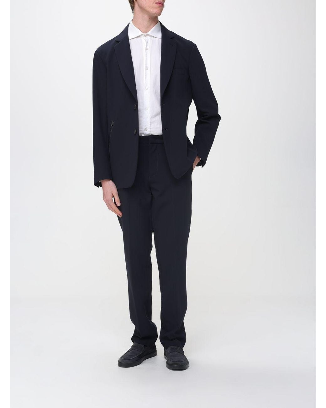 Emporio Armani Blue Single-Breasted Blazer for men