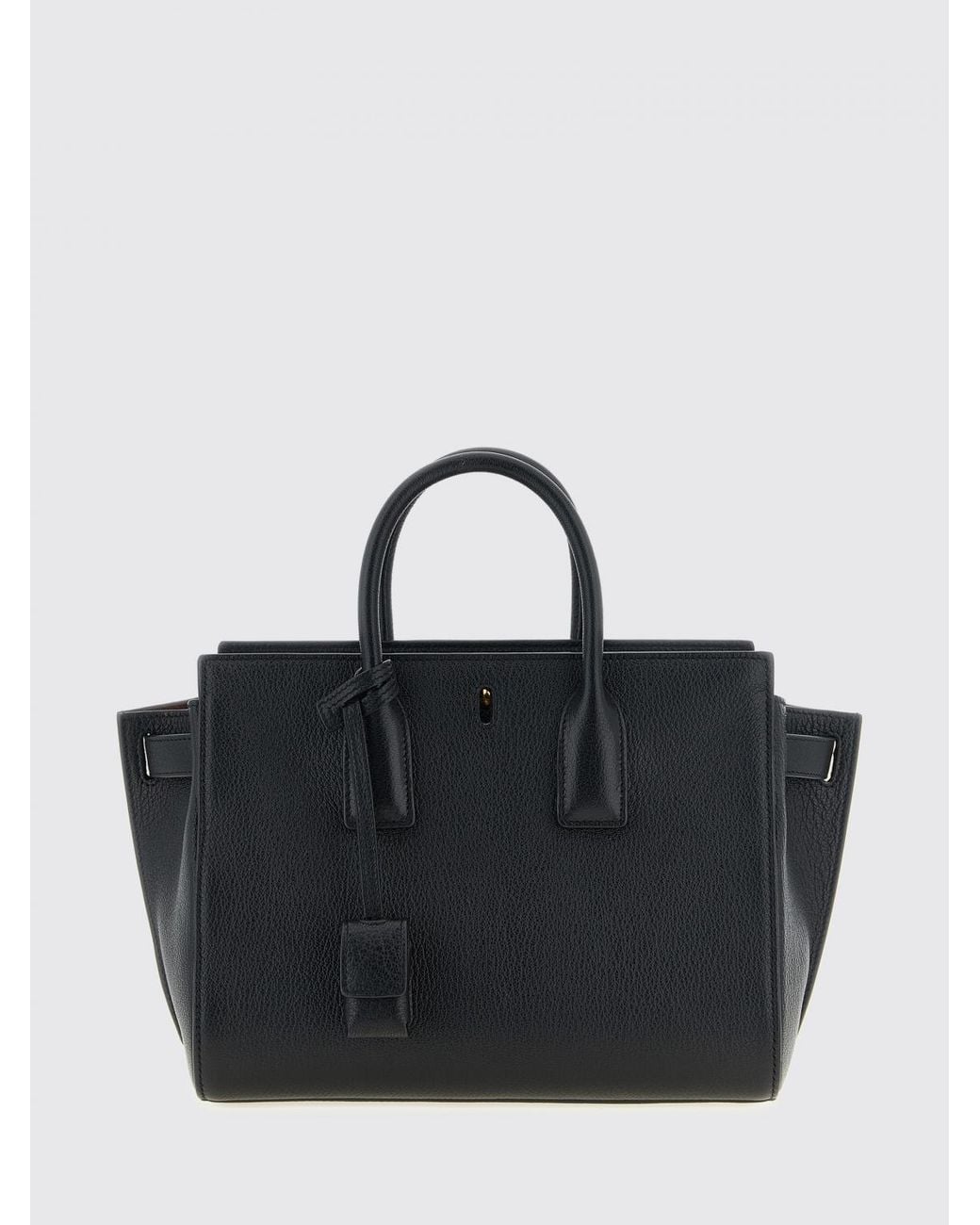 Saint Laurent Black Sac De Jour Grained Sheepskin Leather Handbag With Padlock