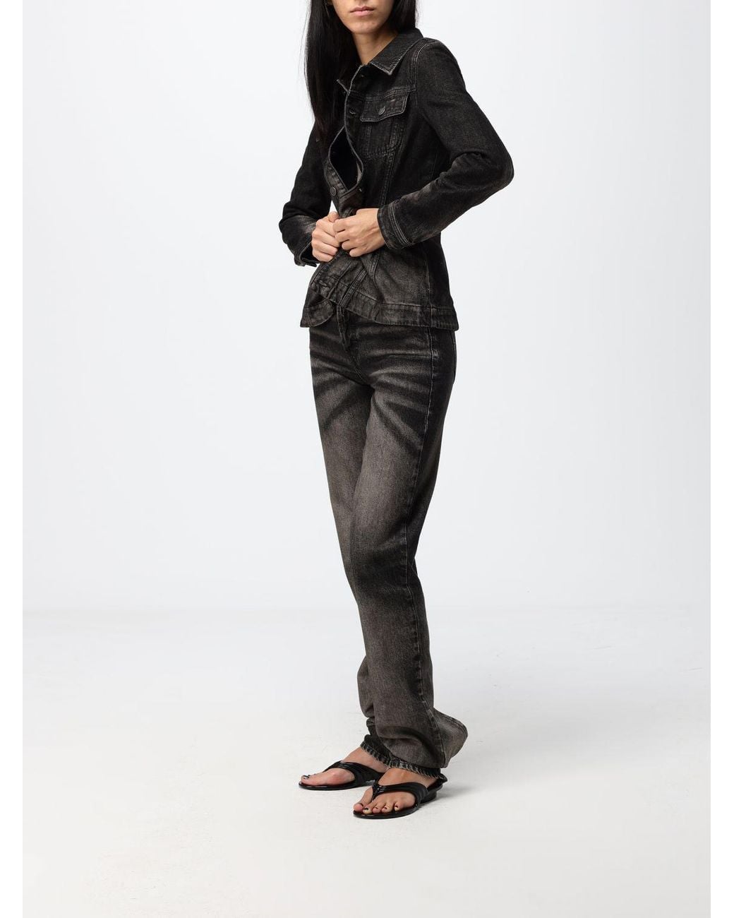 DIESEL Black D-Heel High-Waisted Straight Jeans