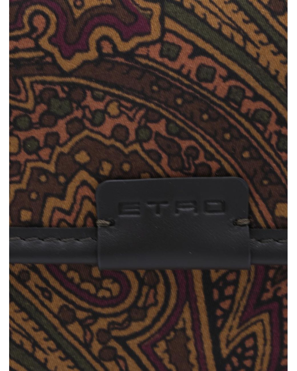 Etro Brown Arnica Paisley Print Nylon Crossbody Bag With Pegaso Logo for men