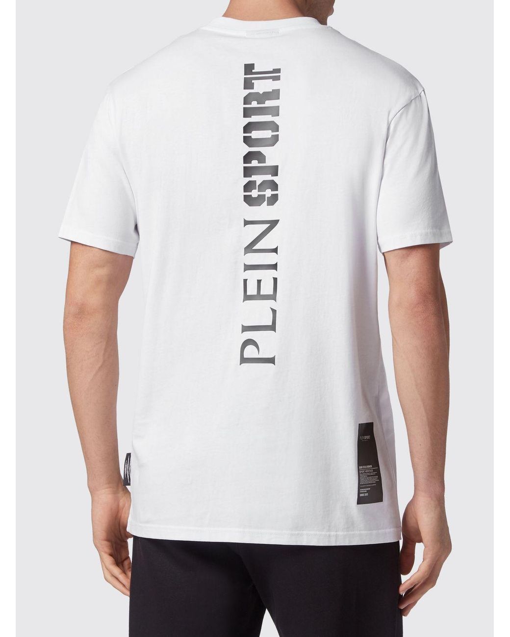 Philipp Plein White Jersey T-Shirt With Back Logo Print for men
