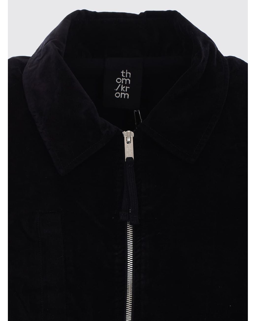 Thom Krom Blue Slim-Fit Cotton Denim Shirt Jacket With Zip for men