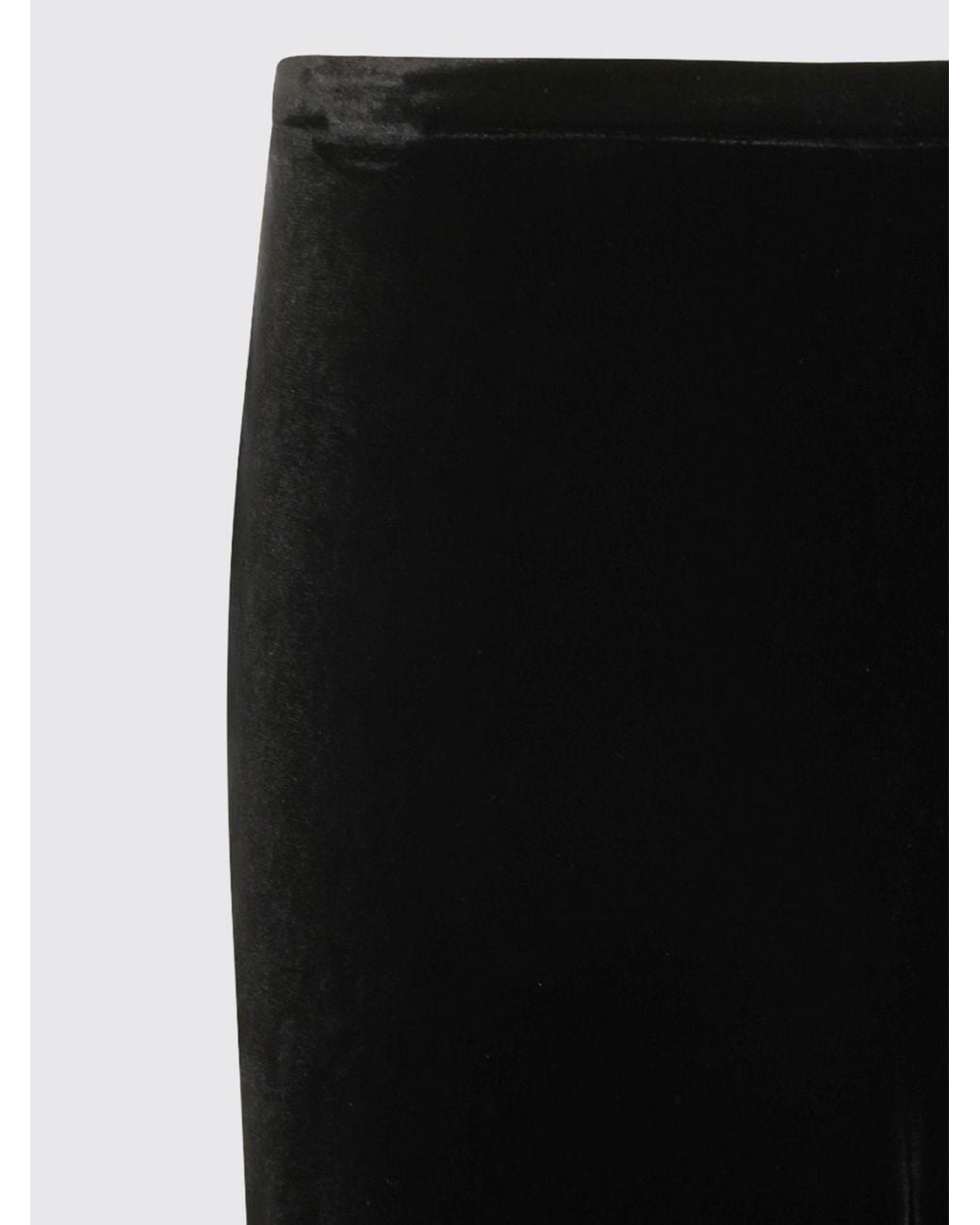 Alberta Ferretti Black Straight-Leg Velvet Mid-Rise Trousers