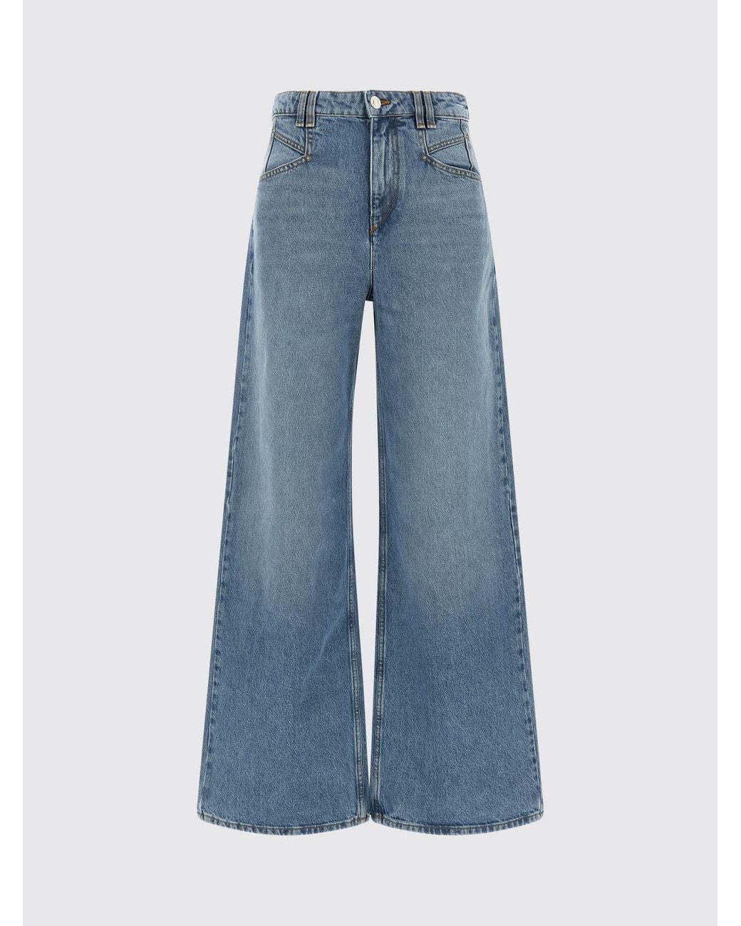 Isabel Marant Blue Lemony High-Waisted Wide-Leg Jeans