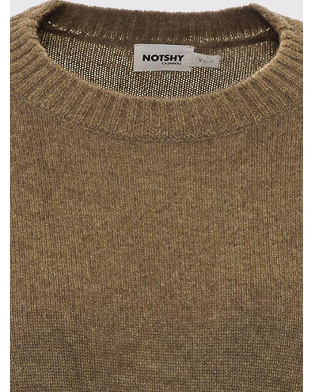 Not Shy Brown Pure Cashmere Crewneck Jumper With Applied Patch Pocket