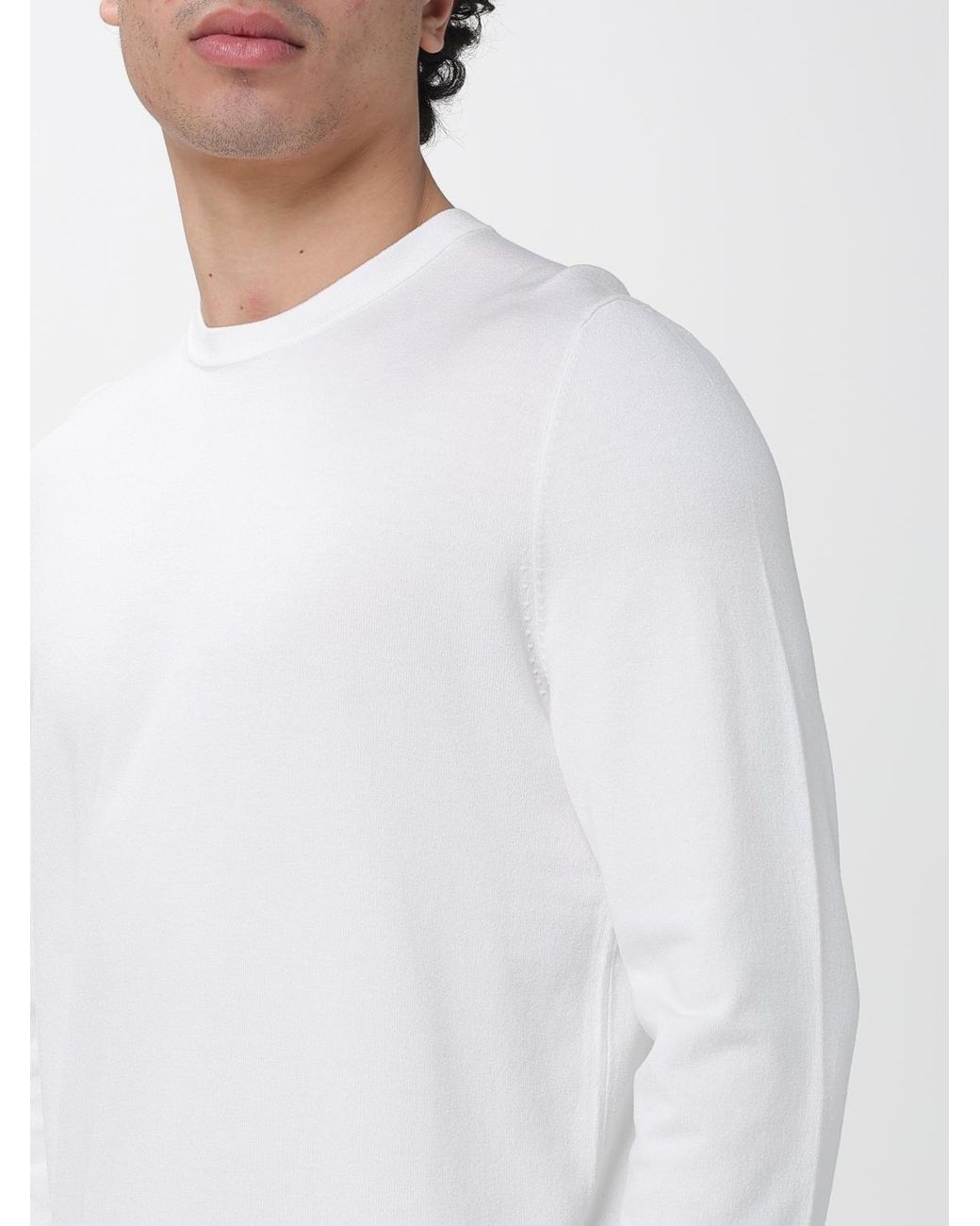 HUGO White Basic Crew Neck Top for men