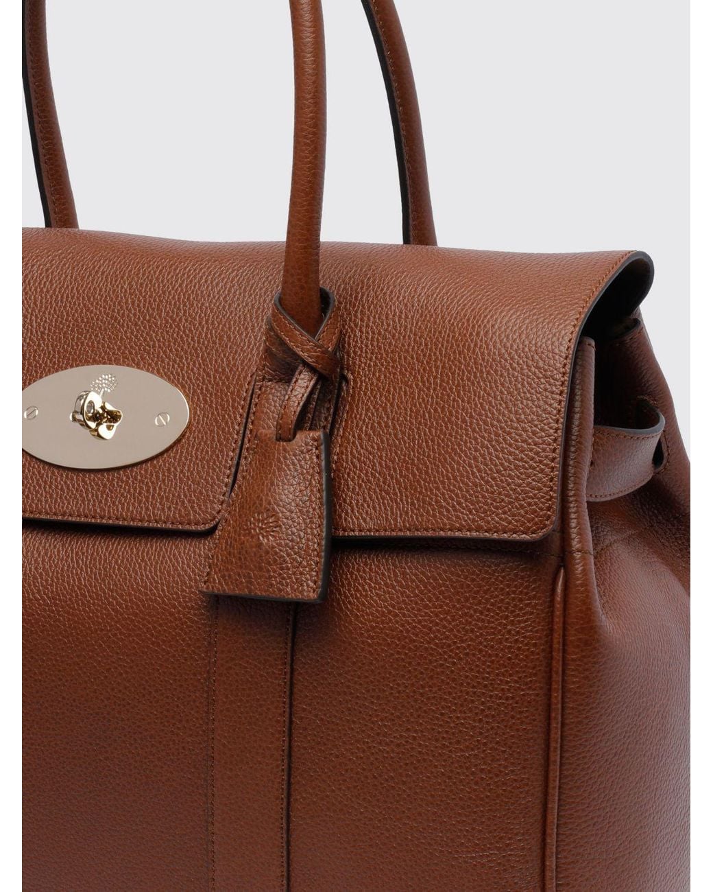 Mulberry Brown Bayswater Grained Calfskin Handbag