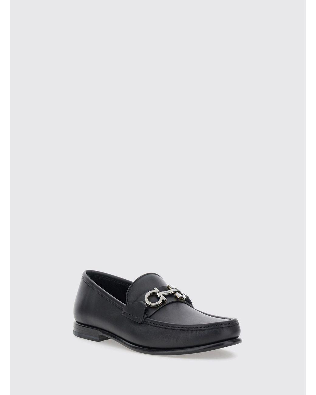 Ferragamo White Calfskin Penny Loafer With Gancini Logo And Rubber Sole for men