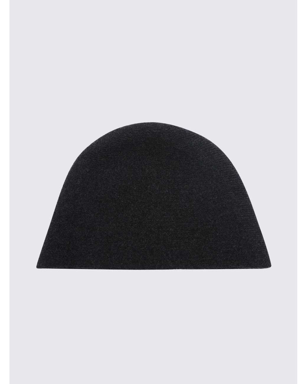 Uma Wang Black Minimalist Pure Cashmere Beanie Hat With A Refined Finish